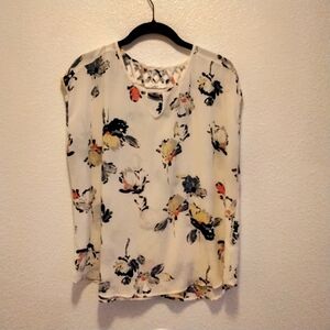 Maurice's Floral Blouse With Cutouts  Size  L